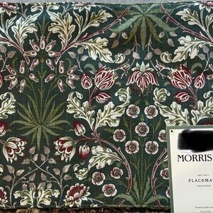 Morris & Co Hyacinth Placemats set of four 13” x 19” 100% cotton Green